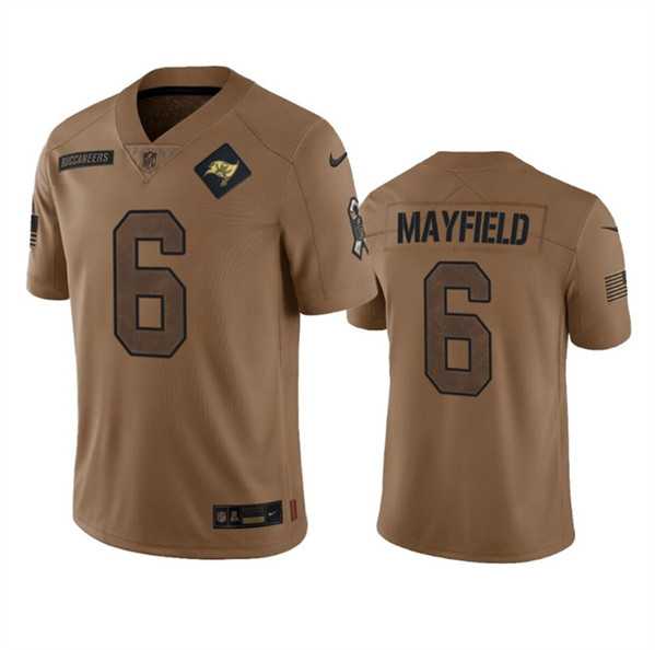 Men%27s Tampa Bay Buccaneers #6 Baker Mayfield 2023 Brown Salute To Service Limited Jersey Dyin->tampa bay buccaneers->NFL Jersey